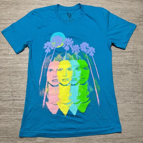 Lana Del Rey 2015 Endless Summer Tour Shirt Adult Small Blue LDR Palm Trees Moon - Picture 1 of 5